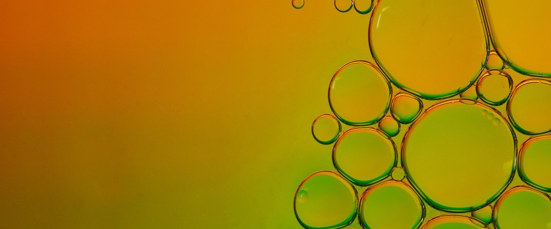 transparent bubbles an green background